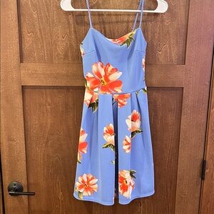 Soprano Blue and Orange Floral Dress